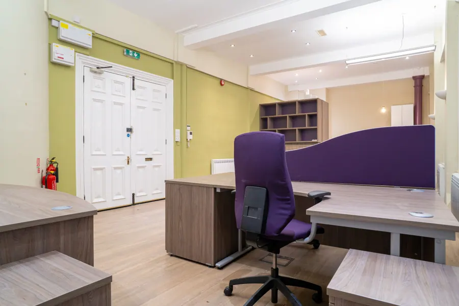 Office 01 — workstation and entrance doors